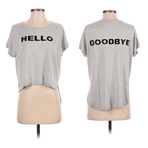 Central Park West Hello Goodbye Pull over Sweater Top humor - Picture 1 of 10